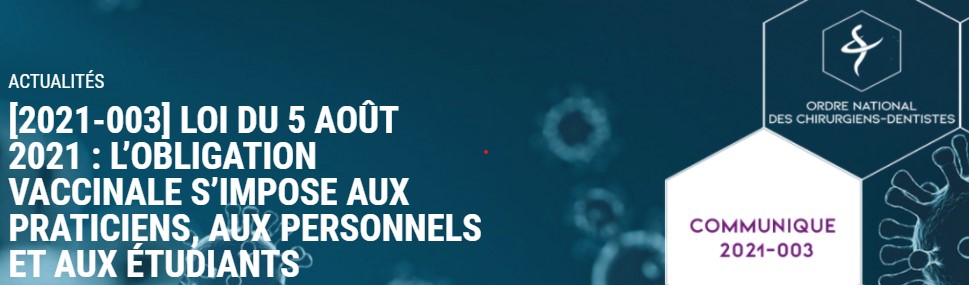 Loi du 5 août 2021 – L’obligation vaccinale s’impose aux praticiens, aux personnels et aux étudiants